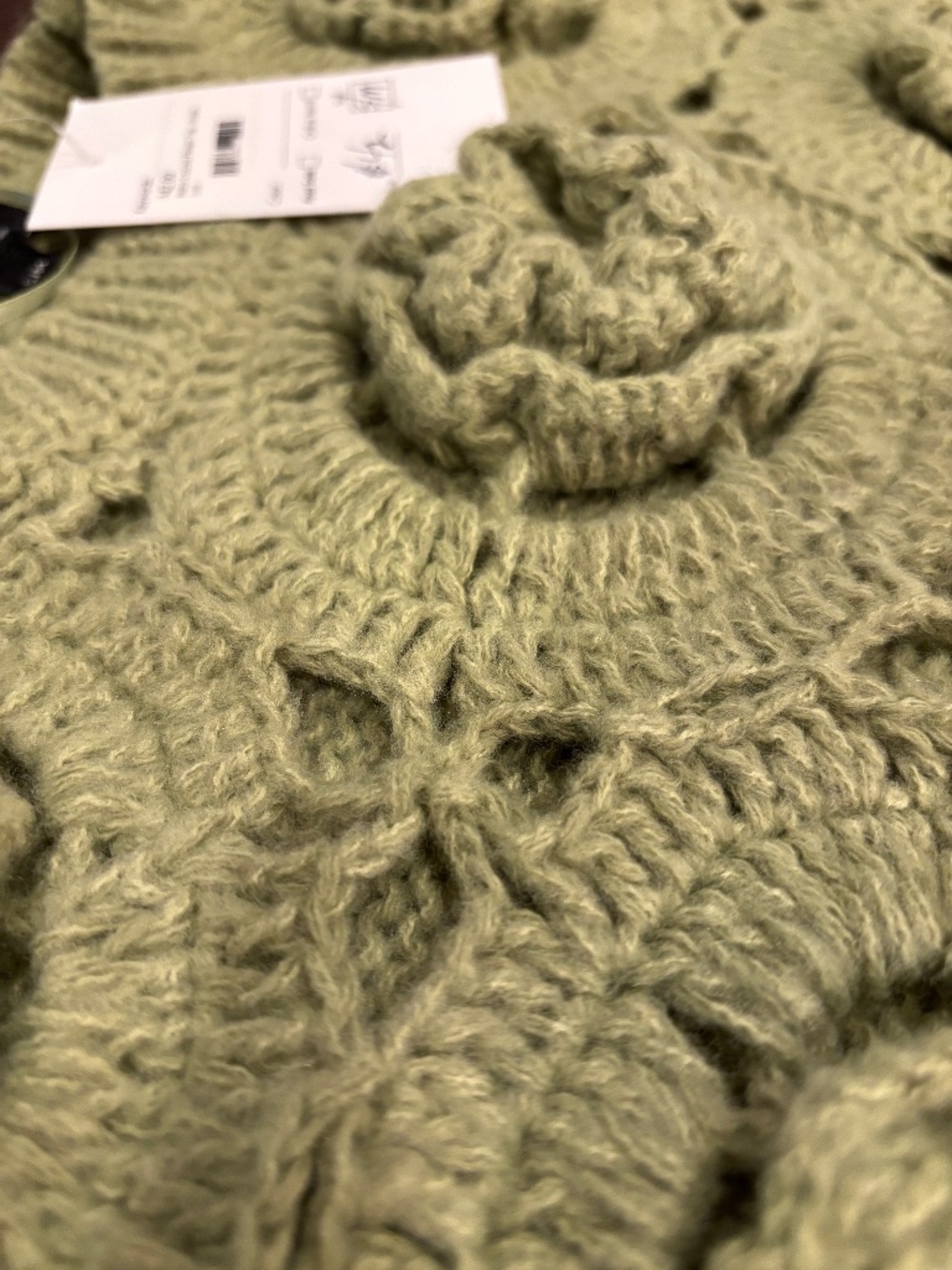 Pistachio Green Crocheted Sweater Shirt